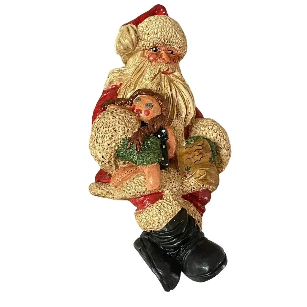 Vtg Santa Claus‎ Christmas Shelf Sitter 1980s Signed Rita Darby “American Santa”